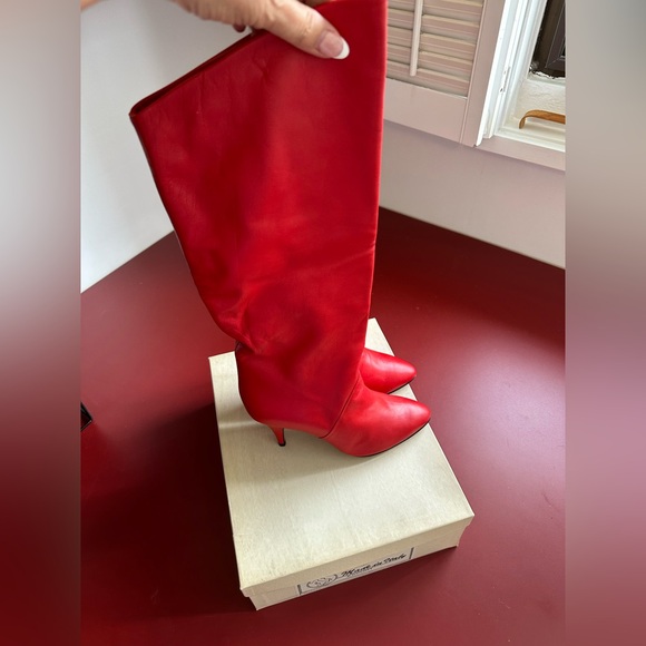 Size 7 1/2 Red Leather Boots! Never Worn! Perfect! - Picture 4 of 14